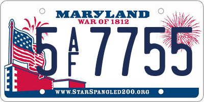 MD license plate 5AF7755