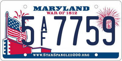 MD license plate 5AF7759
