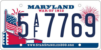 MD license plate 5AF7769