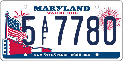 MD license plate 5AF7780