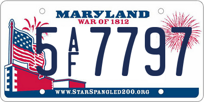MD license plate 5AF7797
