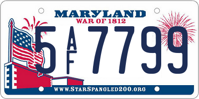 MD license plate 5AF7799