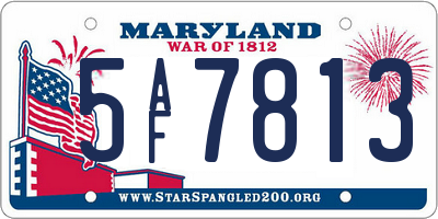 MD license plate 5AF7813