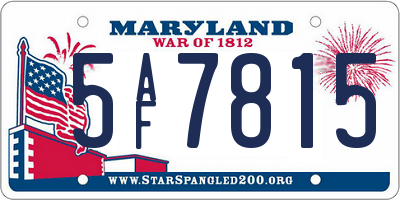 MD license plate 5AF7815