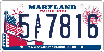 MD license plate 5AF7816