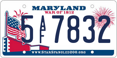 MD license plate 5AF7832