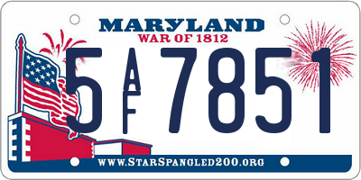 MD license plate 5AF7851