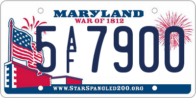MD license plate 5AF7900
