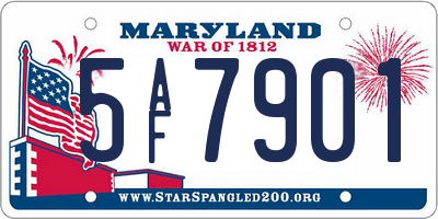 MD license plate 5AF7901