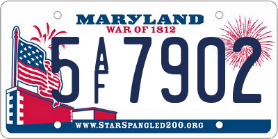 MD license plate 5AF7902