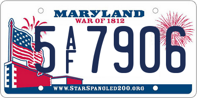 MD license plate 5AF7906