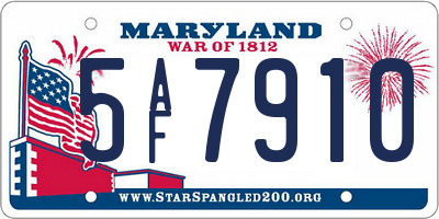 MD license plate 5AF7910