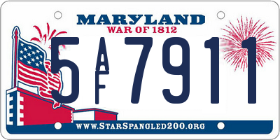 MD license plate 5AF7911