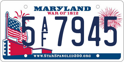 MD license plate 5AF7945