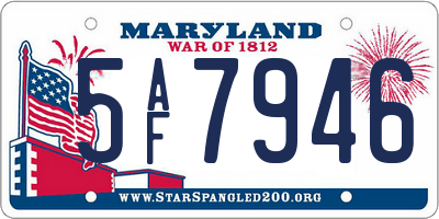 MD license plate 5AF7946