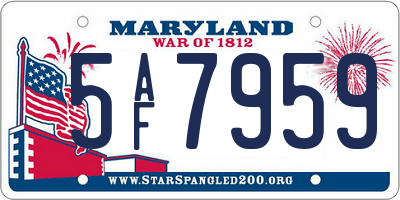 MD license plate 5AF7959