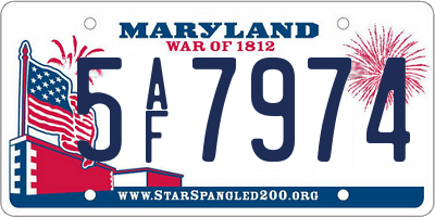 MD license plate 5AF7974