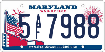 MD license plate 5AF7988