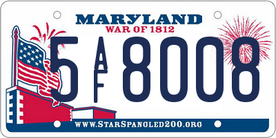 MD license plate 5AF8008