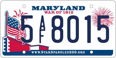 MD license plate 5AF8015
