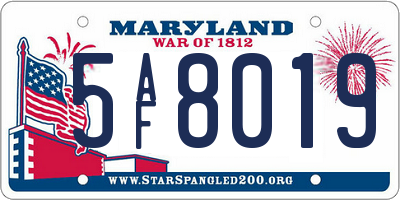 MD license plate 5AF8019