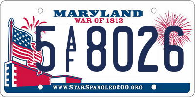 MD license plate 5AF8026