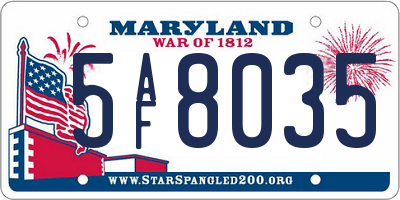 MD license plate 5AF8035