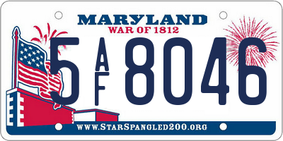 MD license plate 5AF8046