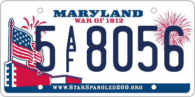 MD license plate 5AF8056