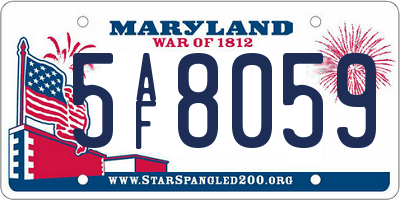 MD license plate 5AF8059