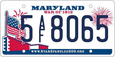 MD license plate 5AF8065