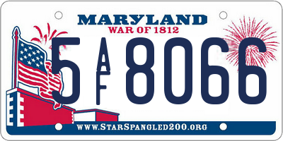 MD license plate 5AF8066