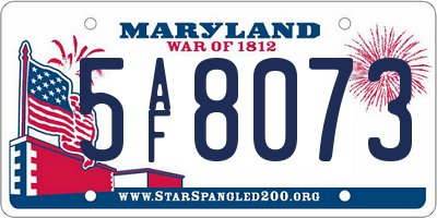 MD license plate 5AF8073