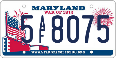 MD license plate 5AF8075