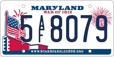 MD license plate 5AF8079