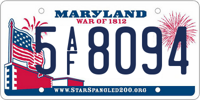 MD license plate 5AF8094