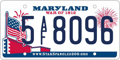 MD license plate 5AF8096