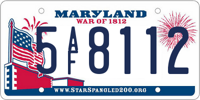 MD license plate 5AF8112