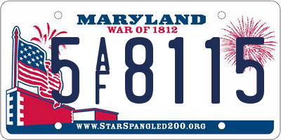 MD license plate 5AF8115