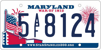 MD license plate 5AF8124