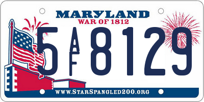 MD license plate 5AF8129