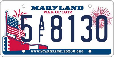 MD license plate 5AF8130