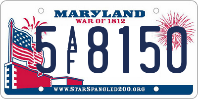 MD license plate 5AF8150