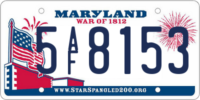 MD license plate 5AF8153