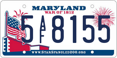 MD license plate 5AF8155