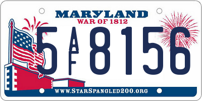 MD license plate 5AF8156