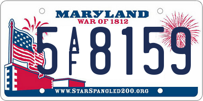 MD license plate 5AF8159
