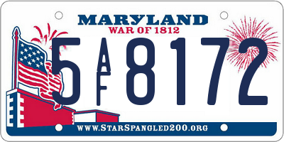 MD license plate 5AF8172