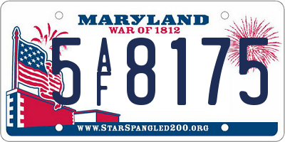 MD license plate 5AF8175