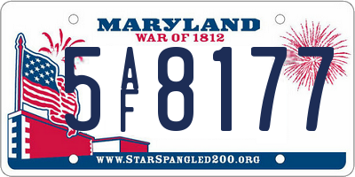 MD license plate 5AF8177